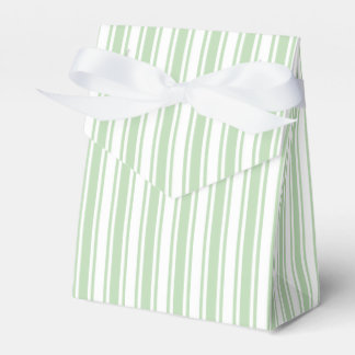 Pale green and white candy stripes favour box