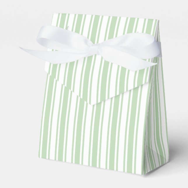 Pale green and white candy stripes favour box (Front Side)