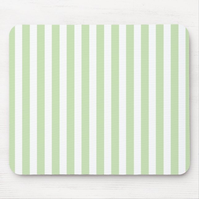 Pale green and white candy stripes mouse pad (Front)