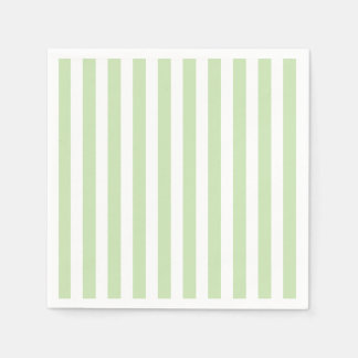 Pale green and white candy stripes napkin