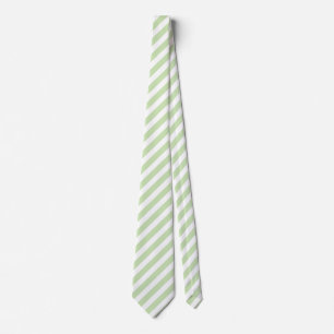 Pale green and white candy stripes tie