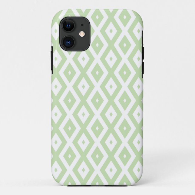 Pale green and white diamond pattern Case-Mate iPhone case (Back)