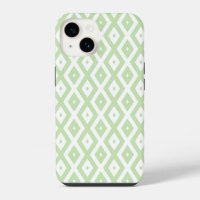 Pale green and white diamond pattern