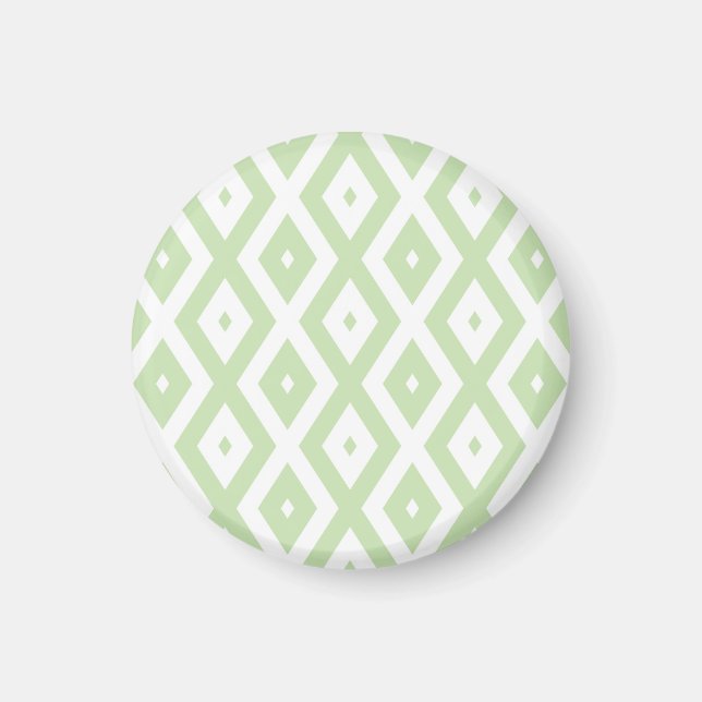 Pale green and white diamond pattern magnet (Front)