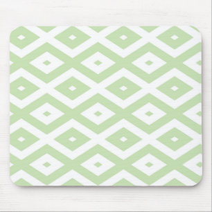 Pale green and white diamond pattern mouse pad