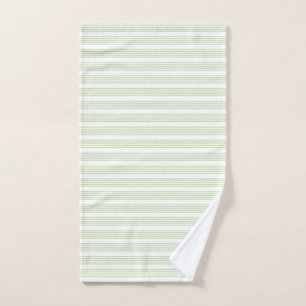 Pale green and white five stripes pattern hand towel