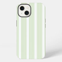 Pale green and white five stripes pattern