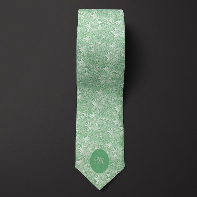 Pale Green Botanical Tie (Creator Uploaded)