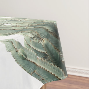 Pale Green Cactus Plants Pattern Tablecloth