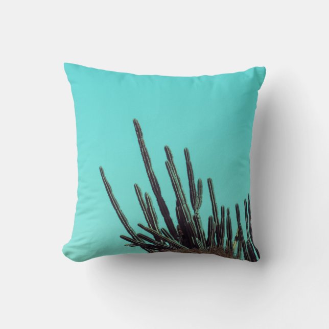 Pale Green Cactus Succulent Plants Minimalism Cushion (Front)