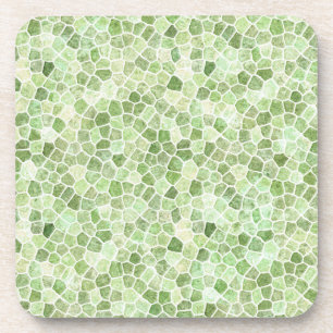 Pale Green Cobbled Patchwork Terrazo Pattern Coaster