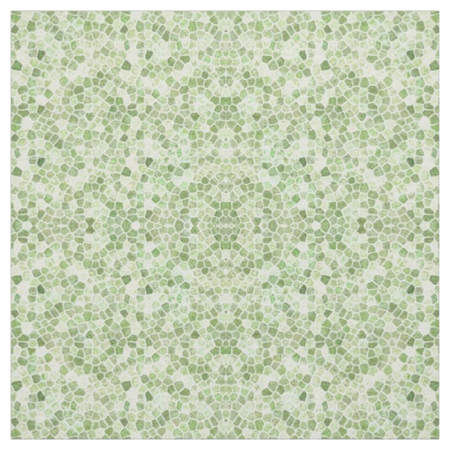 Pale Green Cobbled Patchwork Terrazo Pattern Fabric (Swatch)