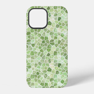 Pale Green Cobbled Patchwork Terrazo Pattern iPhone 12 Case