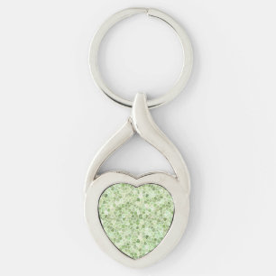 Pale Green Cobbled Patchwork Terrazo Pattern Key Ring