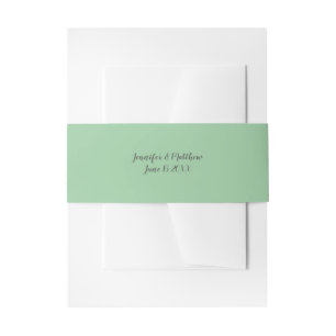 Pale Green Coloured Belly Bands Invitation Belly Band