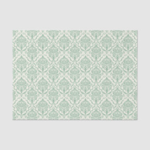 Pale Green Damask Pattern Tissue Paper