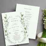Pale Green Elegant Wildflower Wedding Ceremony Program<br><div class="desc">This wedding ceremony program features beautiful hand-painted watercolor wildflowers arranged as a wreath,  perfect for spring,  summer,  or fall weddings. For more advanced customisation of this design,  please click the BLUE DESIGN TOOL BUTTON above!  Matching items are also available.</div>