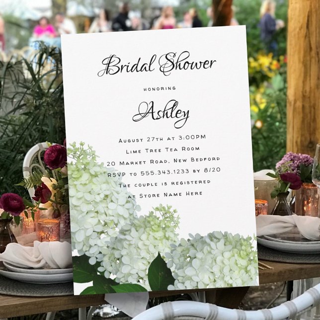 Pale Green Floral Bridal Shower Hydrangea Invites (Creator Uploaded)