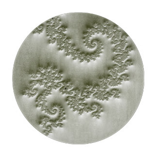 Pale green fractal cutting board