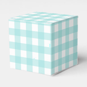 Pale Green Gingham Plaid Party Favour Gift Box
