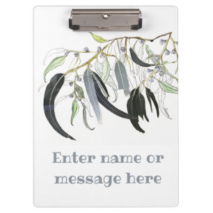 pale green gum leaf watercolour  clipboard