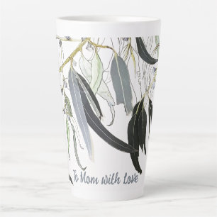 pale green gum leaf with message latte mug