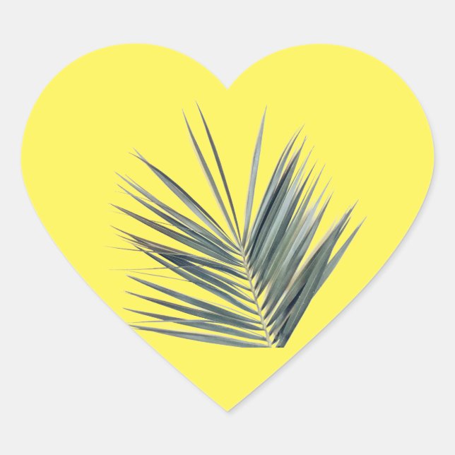 Pale green leaf heart sticker (Front)