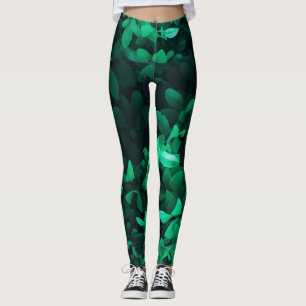 Pale Green Leaf Plant Pastel Colors Leggings
