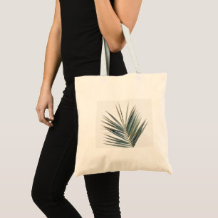 Pale green leaf tote bag