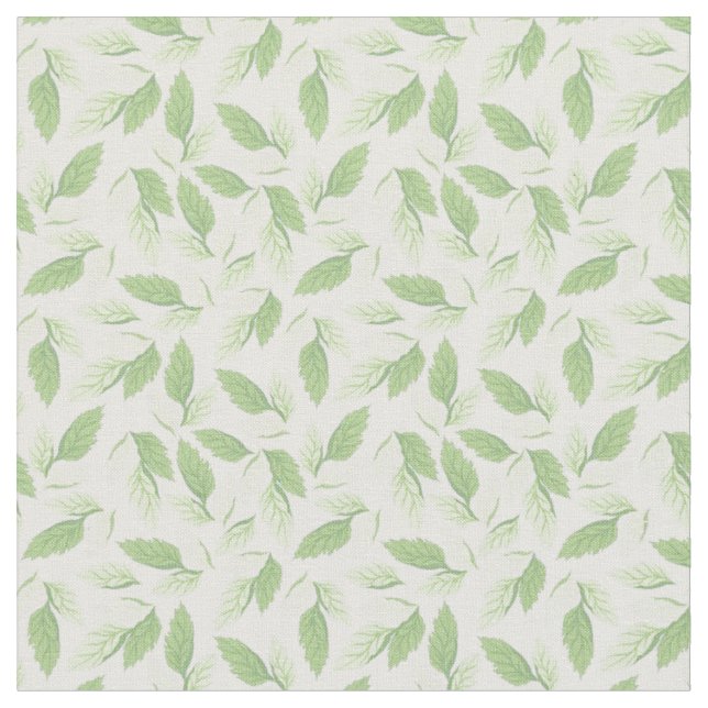 Pale Green Leaves Fabric (Close Up)