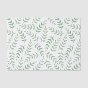 Pale Green Leaves Pattern Fern Garden Decoupage    Tissue Paper