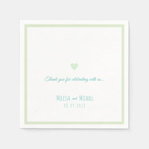 pale green & light teal wedding napkin