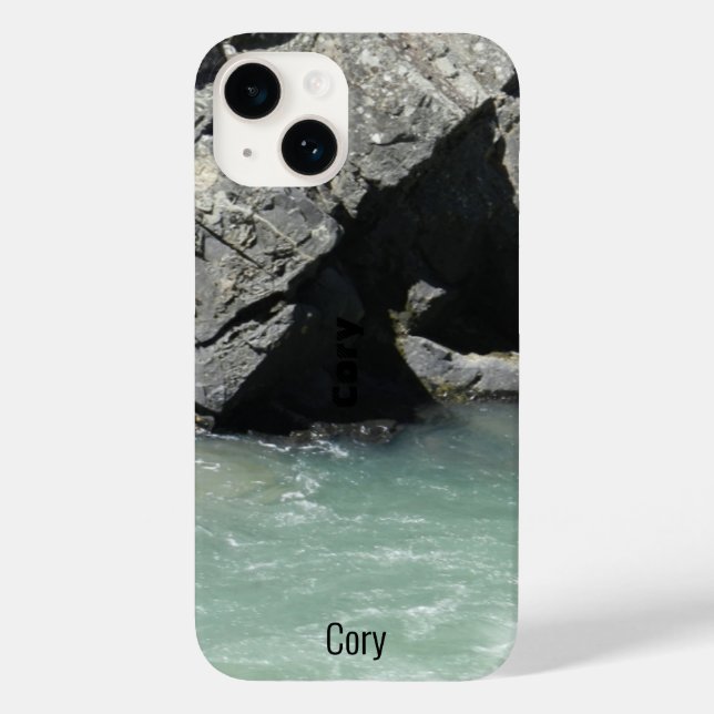 Pale Green Mountain River Photo Granite Cliffs Case-Mate iPhone Case (Back)