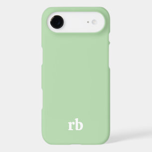 PALE GREEN NAME INITIALS SIMPLE STYLISH MODERN 