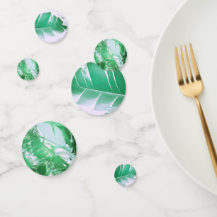 Pale Green Pastel Banana Tree Leaf Confetti