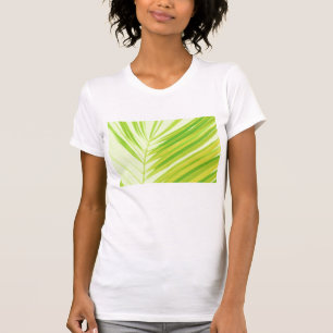 Pale Green Pastel Palm Leaves T-Shirt
