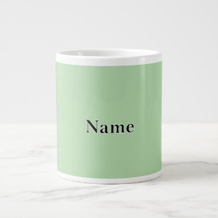 Pale Green Personalise With Name Large Coffee Mug