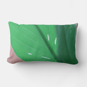 Pale Green Plant Leaves Throw Pillow Cushion