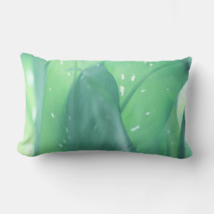 Pale Green Plant Leaves Throw Pillow Cushion