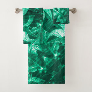 Pale Green Potato Plant Leaves Bath Towel Set