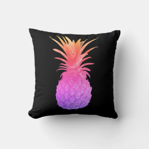 Pale Green Purple Pineapple Minimalistic Cushion
