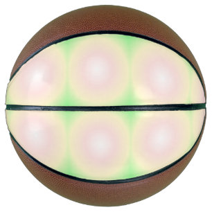 Pale Green Rose White 3D Optical Gradient Pattern Basketball