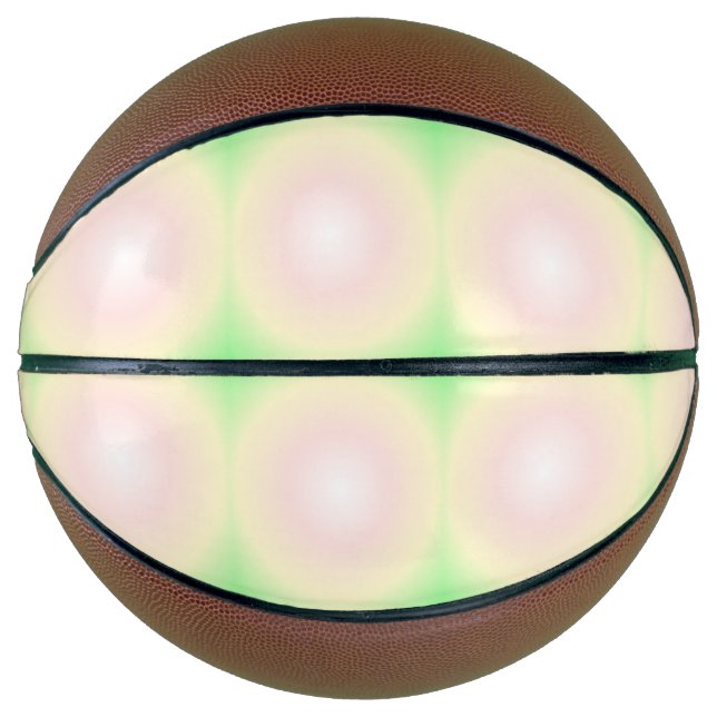 Pale Green Rose White 3D Optical Gradient Pattern Basketball (Front)