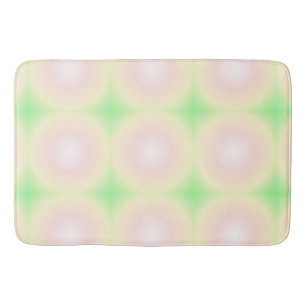 Pale Green Rose White 3D Optical Gradient Pattern Bath Mat