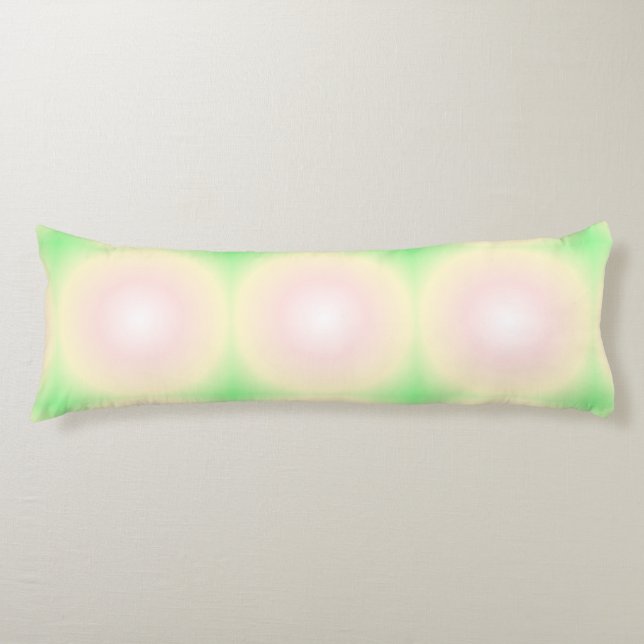 Pale Green Rose White 3D Optical Gradient Pattern Body Cushion (Front)