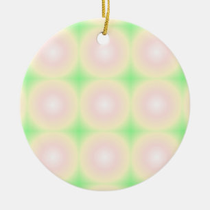 Pale Green Rose White 3D Optical Gradient Pattern Ceramic Ornament