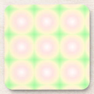 Pale Green Rose White 3D Optical Gradient Pattern Coaster