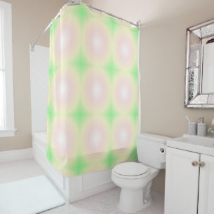Pale Green Rose White 3D Optical Gradient Pattern Shower Curtain