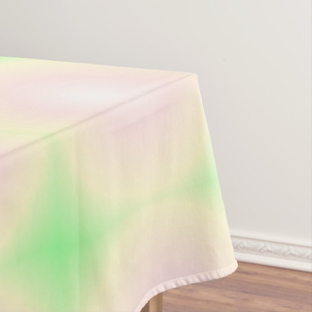 Pale Green Rose White 3D Optical Gradient Pattern Tablecloth (In Situ)