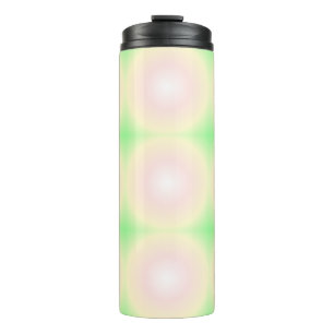 Pale Green Rose White 3D Optical Gradient Pattern Thermal Tumbler